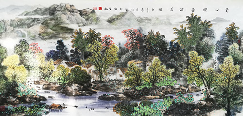 10山水畫《南山祥云添春韻》2020.jpg